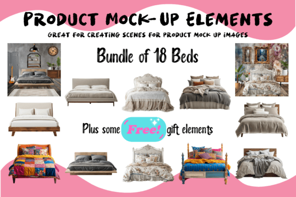 Download Product Mockup Elements - Beds - Product mockup Collection