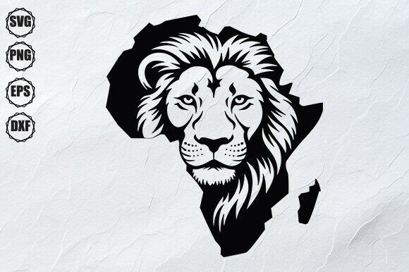 Download Africa Map Lion Svg, Lion Head Svg - Lion head svg Collection