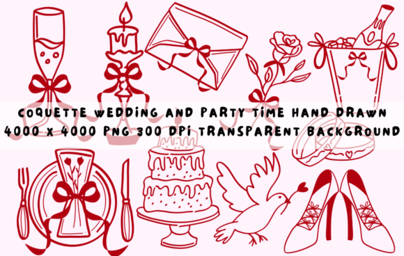 Download Coquette Wedding and Party Hand Drawn - Party Collection