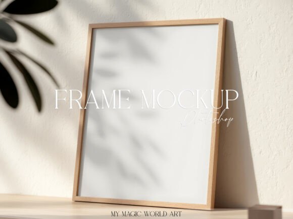 Download Mockup Frame Print on Wooden Floor - Mockup frame Collection