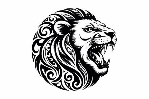 Download Tribal Lion Head SVG Design - Lion head svg Collection