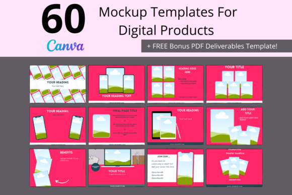 Download 60 Digital Product Mockup Templates Set - Product mockup Collection