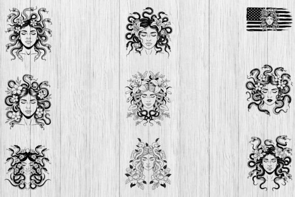 Download Medusa Floral Vector Art Bundle, Medusa - Floral vector art Collection